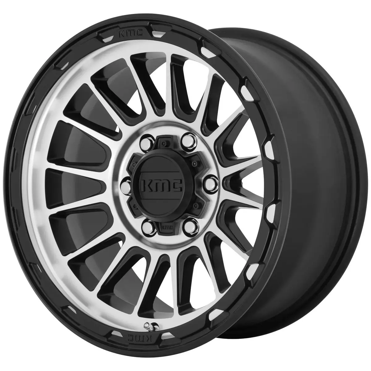 Kmc Km542 Impact Series Satin Black Wheels With Machined Face 1
