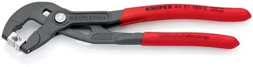 Knipex Slangklemtang | Totale Lengte 180 Mm | Hoofd Grijs Gefosfateerd | Kunststof Mantel | 1 Stuk - 85 51 180 C 85 51 180 C 1