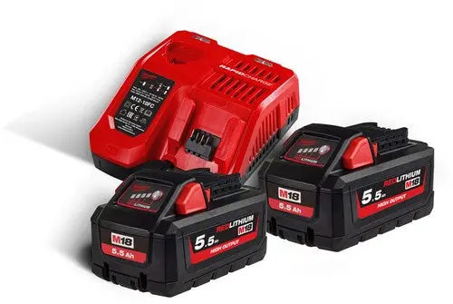 Milwaukee M18 Hnrg-552 - M18 Hb5 Duo Pack 18V 5.5Ah High Output + Lader M12-18Fc 2