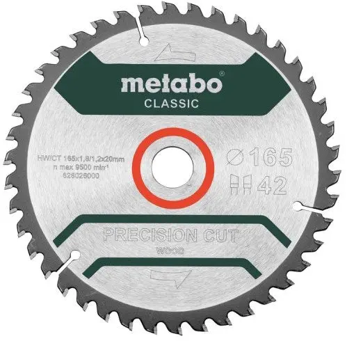 Metabo Accessoires Cirkelzaagblad Precisioncutclassic | Ø 165X20 | 42Wz 5° B | 628027000 628027000 1