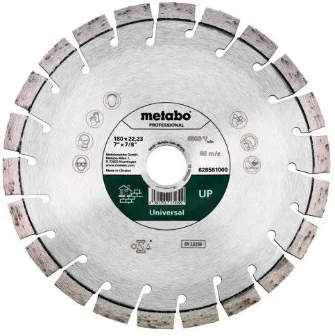 Metabo Accessoires Diamant Slijpschijf | Ø 180X22,23Mm | Up | Universal Professional - 628561000 1