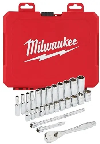 Milwaukee Accessoires 1 4” Ratel En Doppenset | Metrisch | 28-Delig - 4932464943 1