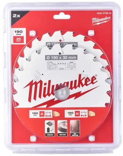 Milwaukee Accessoires Cirkelzaagblad Csb | 165 X 24T | 2 Delig - 4932479836 1