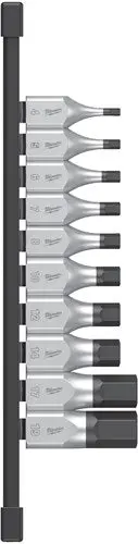 Milwaukee Doppenset | 1 2 Four Flat™ Hex | 4 Op Rail | 10-Delig - 4932480853 1