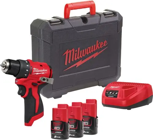 Milwaukee M12 Blddrc-203C Accu-Schroefboormachine | 40Nm | Incl. 3X 2,0Ah Accu En Lader In Koffer - 4933499685 1