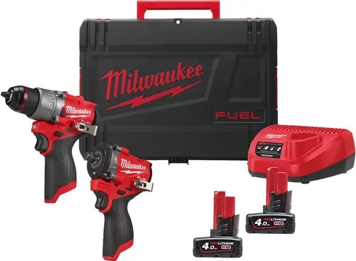 Milwaukee M12 Fpp2x2-402X M12 Fuel Powerpack | M12 Fpd2, M12 Fciwf12g3, 2 X M12 B4, 1 X C12c Lader, 1 X Hd Box - 4933498741 1