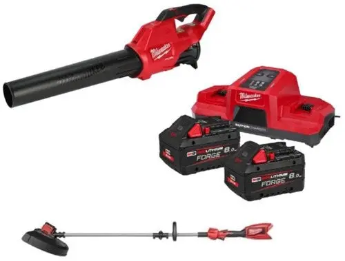Milwaukee M18 Fpp2opl12-802 Accu Comboset | M18 Fblg3 Accu Bladblazer + 1X M18 Bllt-0 Accu Grastrimmer | Incl. 2 X M18 Fb8 Accu's En M18dbsc Lader - 4933500229 1