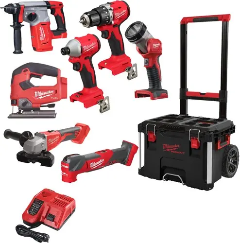 Milwaukee M18 Fpp7e-503P | Fuel Powerpack 7-Delig | 18V | Accu Combiset (3X 5.0Ah) | Packout Trolley - 4933499297 1