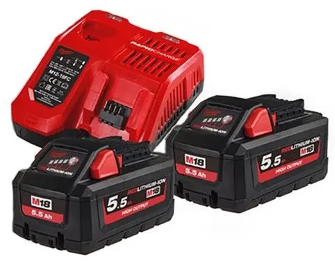 Milwaukee M18 Hnrg-552 - M18 Hb5 Duo Pack 18V 5.5Ah High Output + Lader M12-18Fc 1