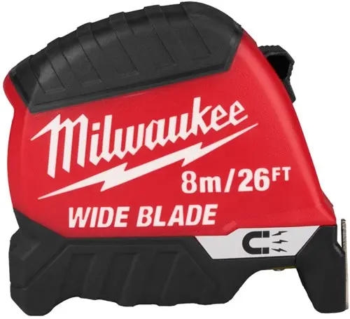 Milwaukee Rolmaat | Wide Blade | Magnetisch | 26 Ft 8 M X 35 Mm - 4932499210 1