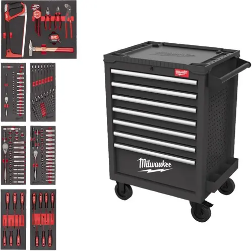 Milwaukee Toolguard Gevulde Stalen Gereedschapswagen | 27 69 Cm | Grijs | 131-Delig - 4932500741 1