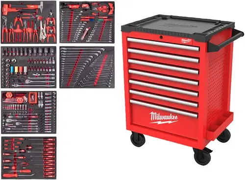 Milwaukee Toolguard Gevulde Stalen Gereedschapswagen | 27 69 Cm | Grijs | 337-Delig - 4932500746 1