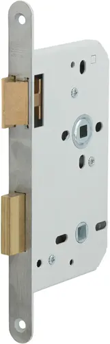 Nemef 644 Toilet Badkamerdeurslot | Dm60mm | Wc72mm | Krukgat 8Mm | Voorplaat Staal Gelakt 20X235mm Afgerond | Messing Dag- En Nachtschoot | Dr 2+4 - 9064404672 1