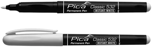 Pica 532 52 Permanent Pen | 1-2Mm | Rond | Wit | 10 Stuks - Pi53252 1