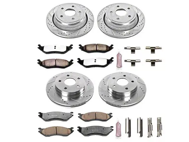 Powerstop Z36 Extreme Truck And Tow 5-Lug Brake Rotor And Pad Kit; Front And Rear 1