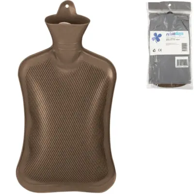 Relaxdays Warmwater Kruik Bruin 2 L | 6 Stuks 1