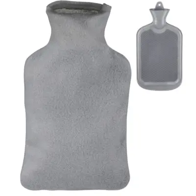 Relaxdays Warmwater Kruik Met Hoes Grijs 2 L | 6 Stuks 1