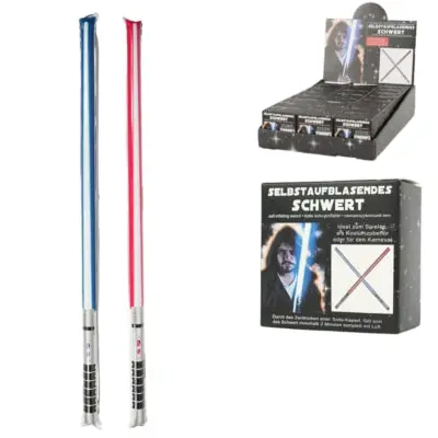 Folieballon Zwaard Zelfopblazend 95 Cm 2 Assorti | 24 Stuks 1