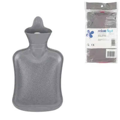 Relaxdays Warmwater Kruik Grijs 1 L | 12 Stuks 1