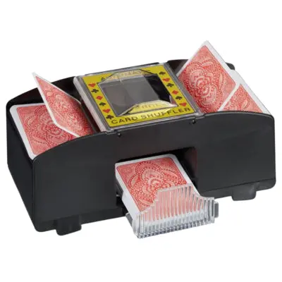 Relaxdays Kaartenschudmachine Op Batterij Zwart 2 Decks | 6 Stuks 1