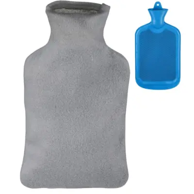 Relaxdays Warmwater Kruik Met Hoes Blauw Grijs 2 L | 6 Stuks 1