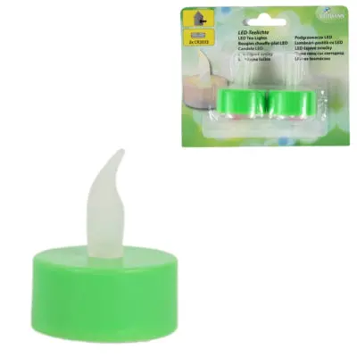 Deco Heitmann Led Theelicht Op Batterij Groen 4,5 Cm 2 Stuks | 20 Stuks 1