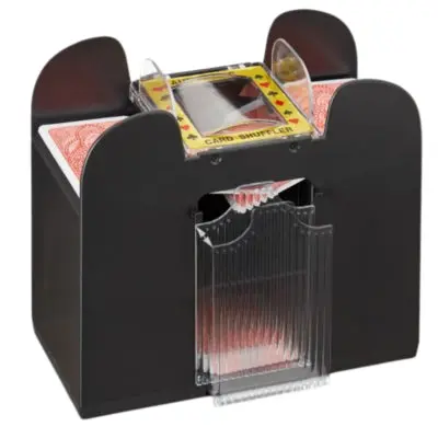 Relaxdays Kaartenschudmachine Op Batterij Zwart 6 Decks | 6 Stuks 1
