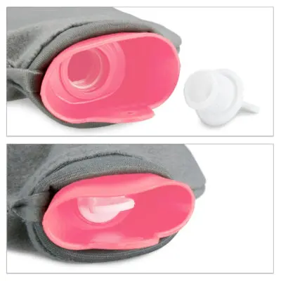 Relaxdays Warmwater Kruik Met Hoes Roze Grijs 1,5 L | 12 Stuks 2