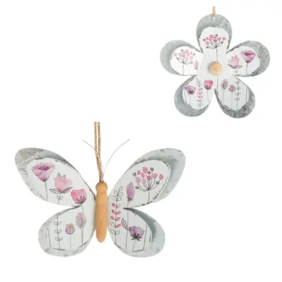 Hanger Flowery Metaal 8 Cm 2 Assorti | 12 Stuks 1