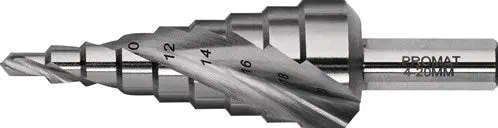 Promat Tecwerk Getrapte Boor | Boorbereik 4-20 Mm | Hss Spiraalgegroefd | Snedeaantal 2 Tredenaantal 9 - 4000862082 1