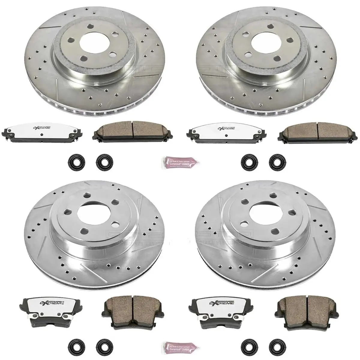 Powerstop Z26 Front And Rear Drilled/Slotted Package 2006-2023 Charger / Challenger R/T (2 Piston Front) 1