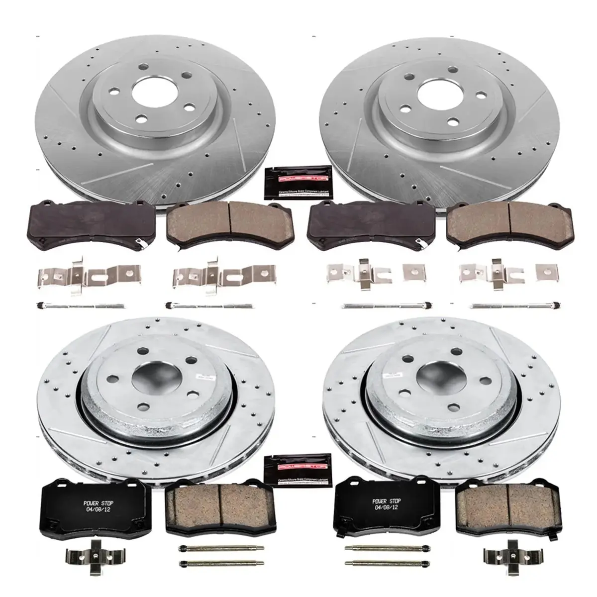 Powerstop 12-21 Jeep Grand Cherokee Srt/ Dodge Durango Srt Front & Rear Z23 Street Warrior Brake Kit 1
