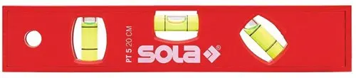 Sola Kunststof Waterpas Pt5 20, 20Cm 3 Libellen Hobby Rood - 01430201 - 01430201 1
