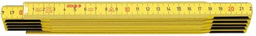 Sola Vouwduimstok Hout 2Mtr 10-Ledig Hg2 10, Geel, Eg-Klasse 3 Hg2 10 Sb - 53020201 - 53020201 1