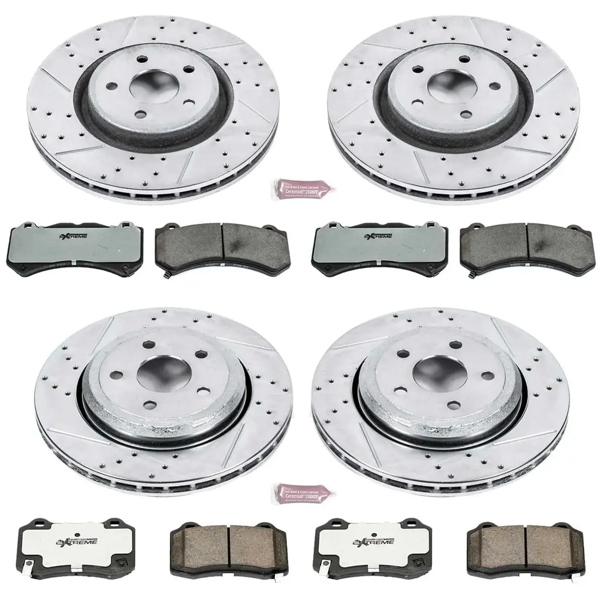 Powerstop 12-21 Jeep Grand Cherokee Srt/ Dodge Durango Srt Front & Rear Z26 Street Warrior Brake Kit 1