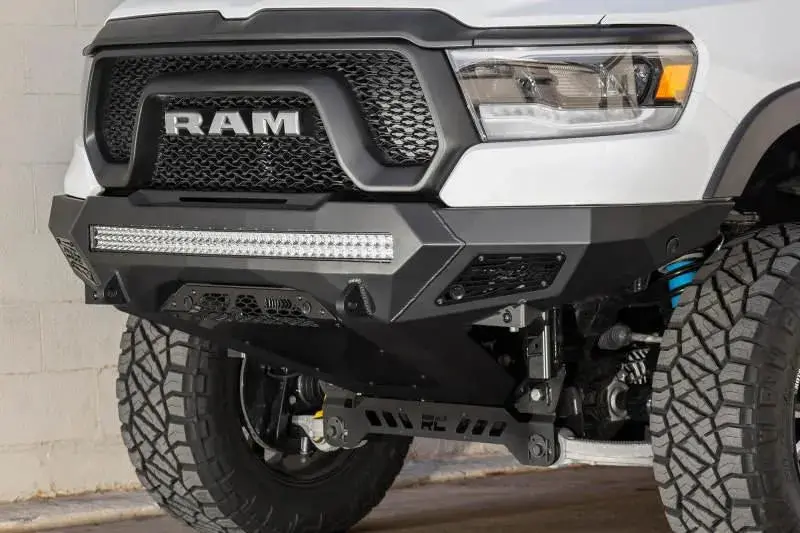 Addictive Desert Designs 2019-2021 Ram Rebel 1500 Stealth Fighter Front Bumper W/Parking Sensor Cutouts 1