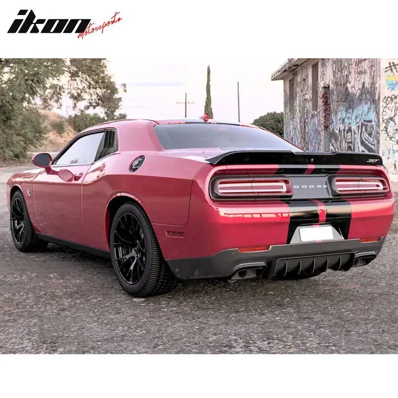 Ikon Motorsports 2008-2023 Dodge Challenger Rear Window Scoop Louver Vent 1