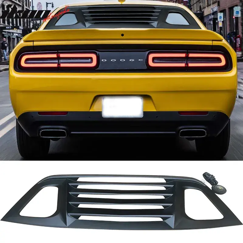 Ikon Motorsports 2008-2023 Dodge Challenger Rear Window Scoop Louver Vent 1