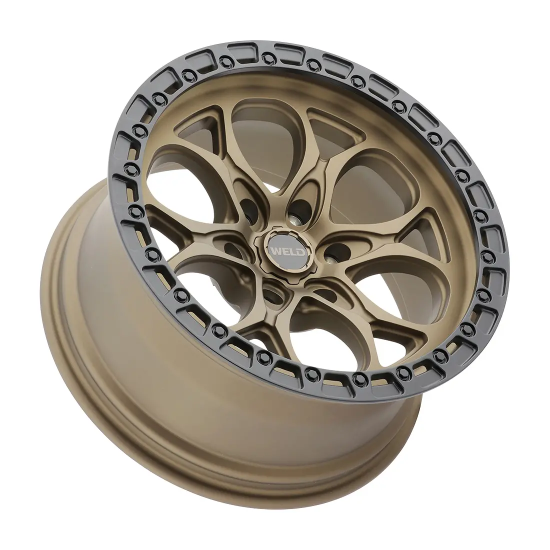 Weld Off-Road Wheel Ledge Six W106 Satin Bronze With Satin Black Lip 2