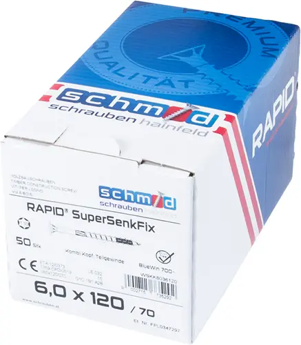 Schmid Schrauben Rapid-Supersenkfix Tx 6,0X120 50 Bv - Wskk8036120 2