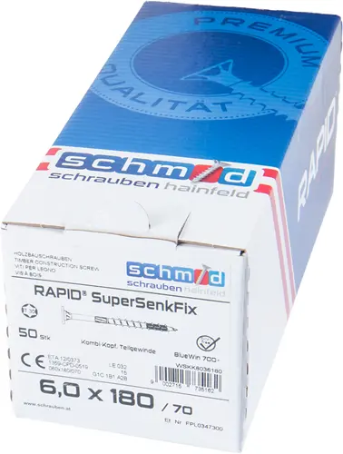 Schmid Schrauben Rapid-Supersenkfix Tx 6,0X180 50 Bv - Wskk8036180 2