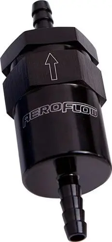30-Micron Billet Aluminum Fuel Filter With 5/16" Barbed Inlets 1