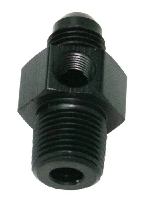 Af139-06-08Blk 3/8" Npt To -6An Adapter With 1/8" Port 1