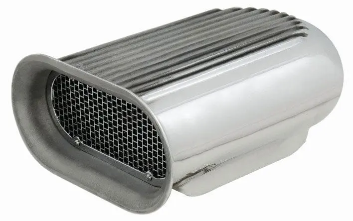 Polished Aluminum Hilborn-Style Air Scoop With Functional Cooling Fins 1